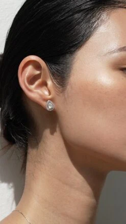 Emile Studs White Gold Plated -Lustre Jewelry Shop EMILE STUDS SILVER 8ed