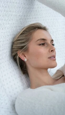 Emile Studs White Gold Plated -Lustre Jewelry Shop EMILE STUDS WHITE GOLD PLATED 90DS11