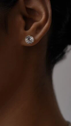 Eternal Four Prong Studs Yellow Gold 27 Eternal Four Prong Studs Yellow Gold -Lustre Jewelry Shop ETERNAL FOUR PRONG STUDS YELLOW GOLD 89SHH