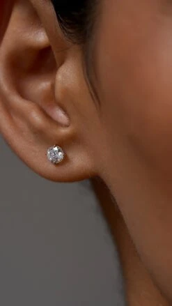 Eternal Four Prong Studs Yellow Gold