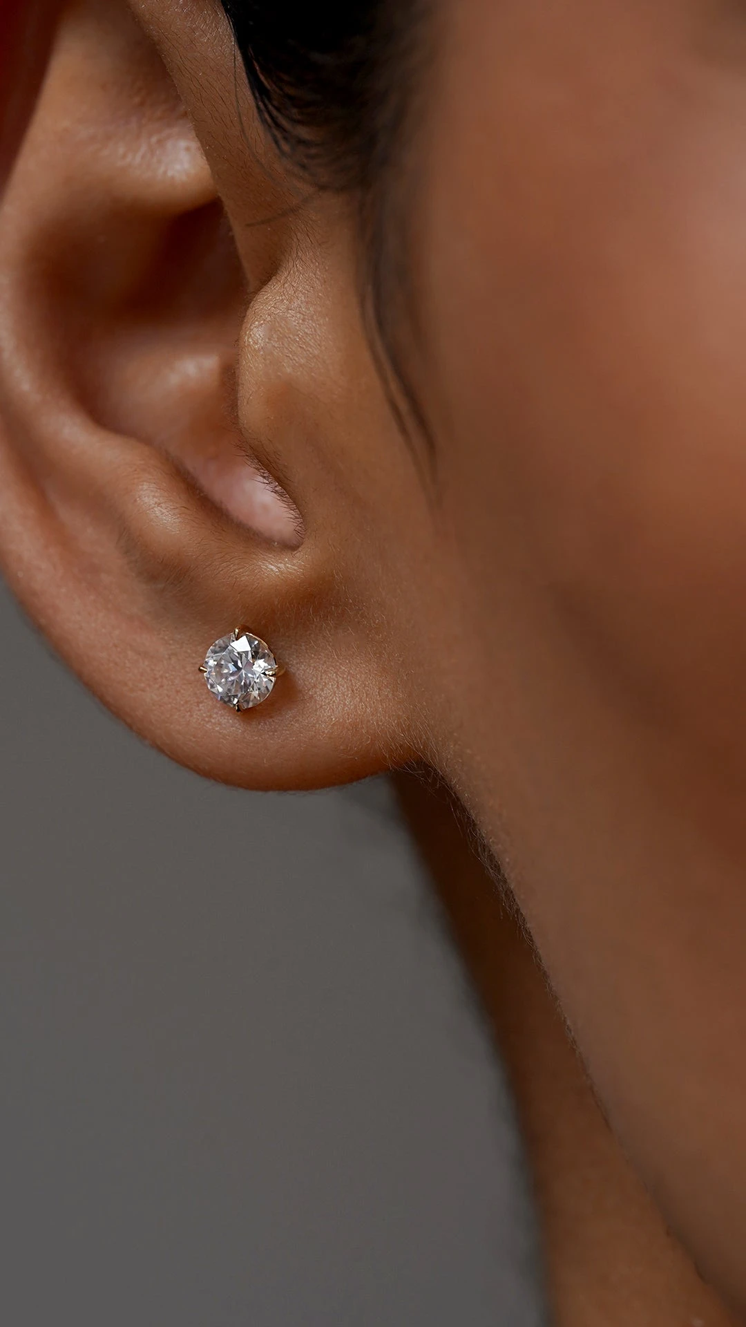 Eternal Four Prong Studs Yellow Gold 3 Eternal Four Prong Studs Yellow Gold