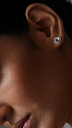 Eternal Four Prong Studs Yellow Gold 29 Eternal Four Prong Studs Yellow Gold -Lustre Jewelry Shop ETERNAL FOUR PRONG STUDS YELLOW GOLD UID7S