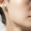 Eton Green Borderset Studs White Gold Plated -Lustre Jewelry Shop ETON GREEN DLD