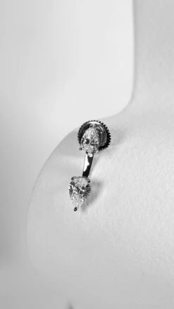 Eileen Ear Jacket White Gold Plated -Lustre Jewelry Shop Eileen Ear Jacket 9K White Gold IODKLS