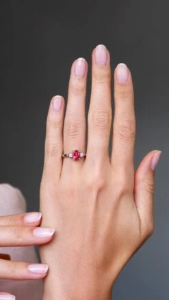 Elizabeth Ring 1.50ct Ruby 18K White Gold -Lustre Jewelry Shop ElizabethRU1ctLS WG b12ad41d 2e48 4a4d b91b 2982d4eb65b2