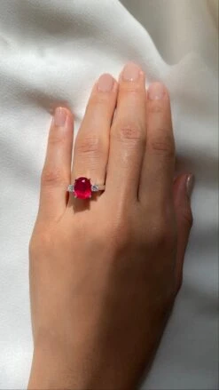 Elizabeth Ring 1.50ct Ruby 18K White Gold -Lustre Jewelry Shop ElizabethRing RU WG LS2 c0e47434 2c4a 4430 bb98 3601e1c7643b