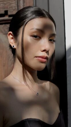 Emile Emerald Green Necklace White Gold Plated -Lustre Jewelry Shop Emile Emerald Green Studs Silver 98dkjs