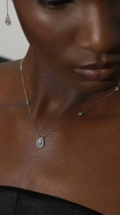 Emile Necklace White Gold Plated 21 Emile Necklace White Gold Plated -Lustre Jewelry Shop Emile Necklace Silver JK87S2