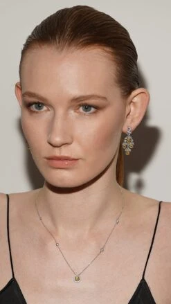 Emile Yellow Necklace White Gold Plated -Lustre Jewelry Shop Emile Yellow Necklace Silver ASTER 9898SKJS