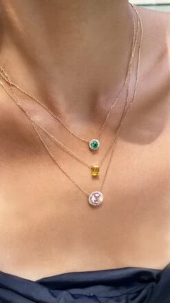 Cory Necklace 18K Yellow Gold Emerald -Lustre Jewelry Shop EsmaNecklace Padparascha CoryEM YG d80e32c4 367b 45d6 af36 1db5e65ba21d