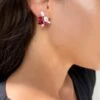 Esther Ruby Cluster Earrings White Gold Plated -Lustre Jewelry Shop EstherPearMarquiseClusterEarrings LS
