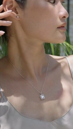 Eton Borderset Necklace White Gold Plated -Lustre Jewelry Shop Eton Borderset Necklace 9S9AA