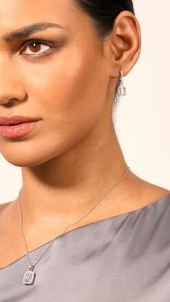 Eton Borderset Necklace White Gold Plated -Lustre Jewelry Shop Eton Borderset Necklace White Gold Plated MOXIE LKS