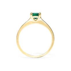 Evelyn Ring 18K Yellow Gold Emerald -Lustre Jewelry Shop EvelynEM1ctsideYg ws