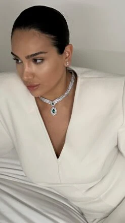 Evergreen Grand Necklace White Gold Plated -Lustre Jewelry Shop Evergreen Grand Necklace 387djhs