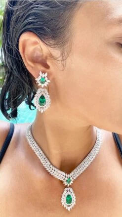 Evergreen Grand Necklace White Gold Plated -Lustre Jewelry Shop Evergreen Grand Necklace 87sjhs