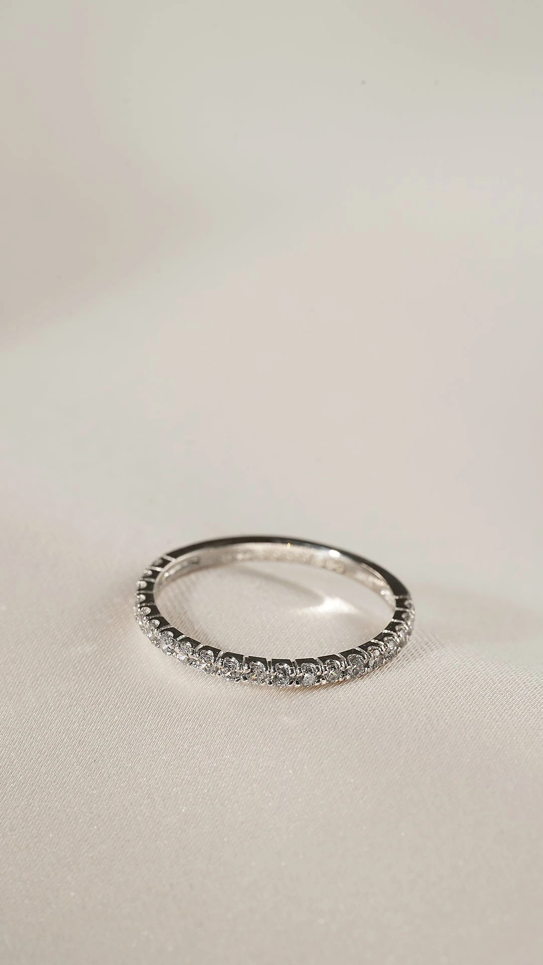 Fallon Half Eternity Ring White Gold Plated 9 Fallon Half Eternity Ring White Gold Plated - Image 7