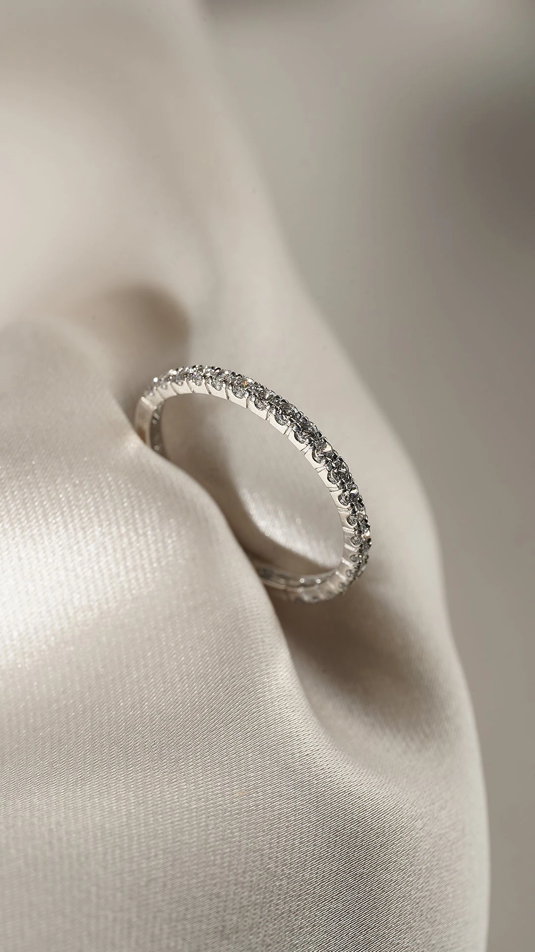 Fallon Half Eternity Ring White Gold Plated 5 Fallon Half Eternity Ring White Gold Plated - Image 3