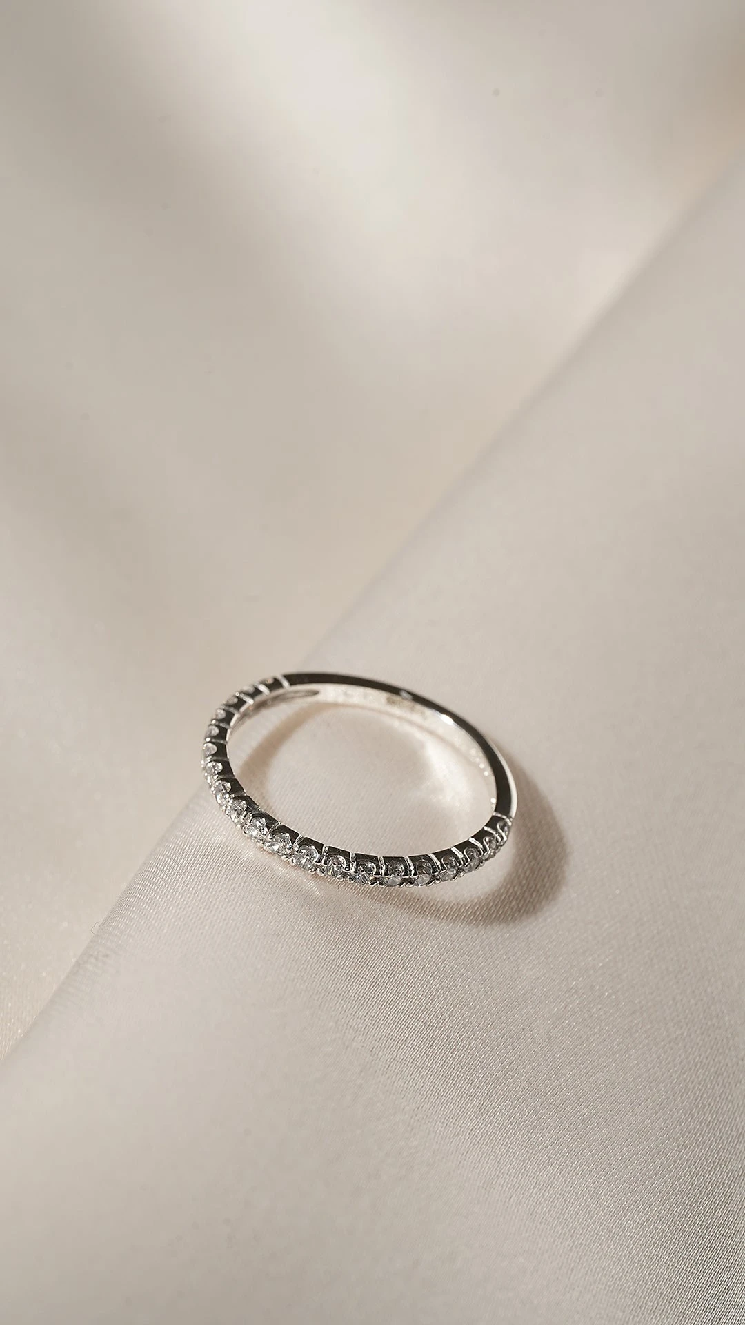 Fallon Half Eternity Ring White Gold Plated 3 Fallon Half Eternity Ring White Gold Plated