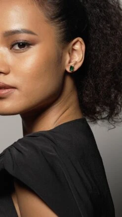 Fulton Emerald Green Double Prong Studs -Lustre Jewelry Shop FULTON EMERALD GREEN DOUBLE PRONG STUDS 8833227