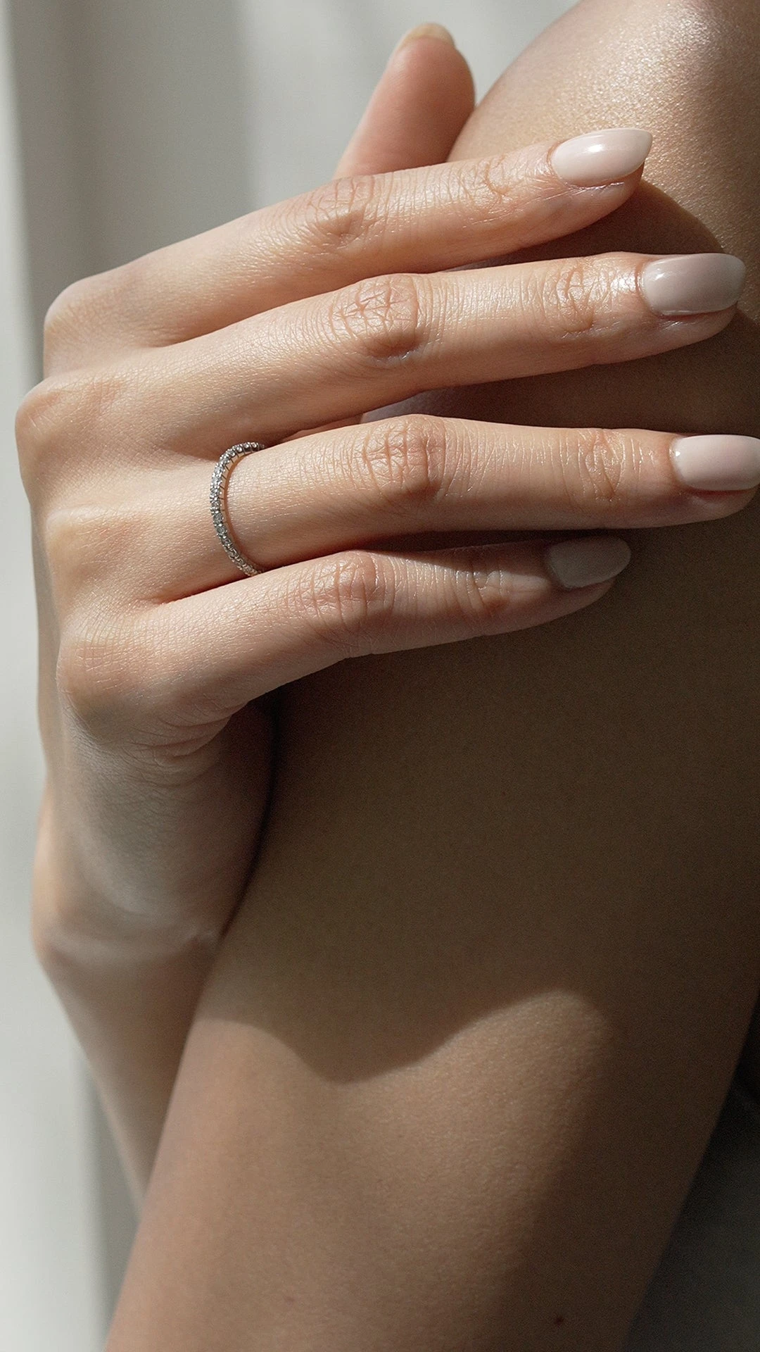 Fallon Half Eternity Ring White Gold Plated 7 Fallon Half Eternity Ring White Gold Plated - Image 5