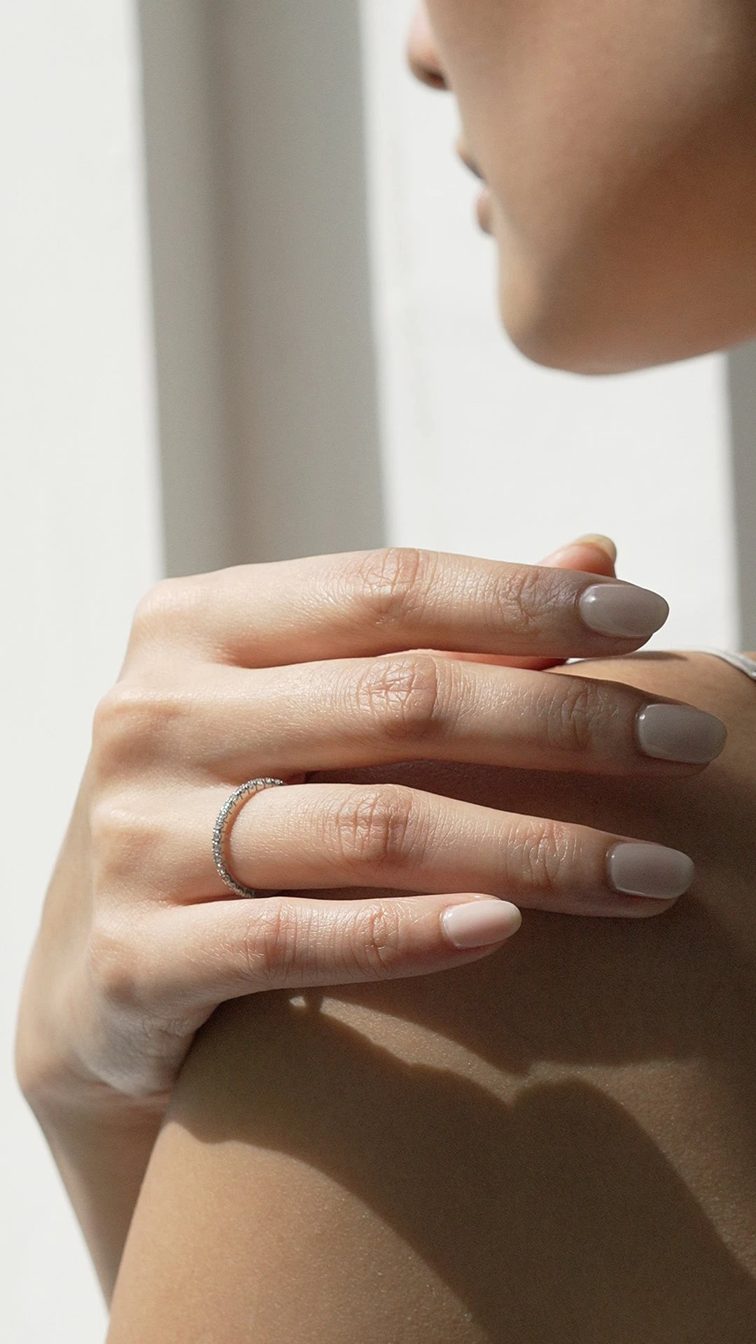 Fallon Half Eternity Ring White Gold 13 Fallon Half Eternity Ring White Gold - Image 11