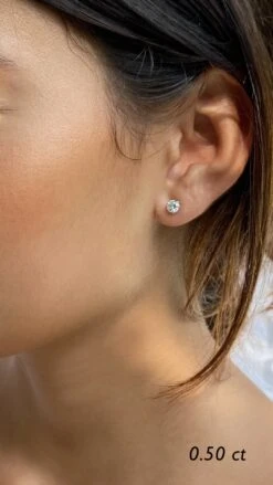 Fawn Martini Studs 9K White Gold -Lustre Jewelry Shop Fawn 3 Prong Martini Studs White Gold 9jd8s