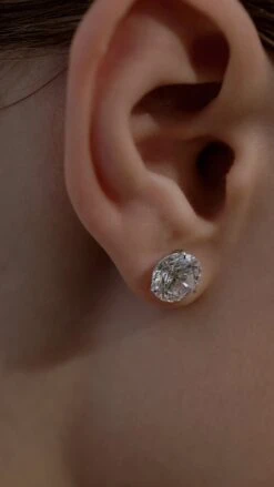 Fawn Martini Studs 9K White Gold -Lustre Jewelry Shop Fawn 3 Prong Martini Studs White Gold dius8