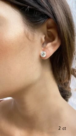 Fawn Martini Studs 9K White Gold -Lustre Jewelry Shop Fawn 3 Prong Martini Studs White Gold iid8s