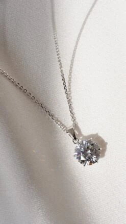 Fiona Six Prongs Necklace 9K White Gold -Lustre Jewelry Shop Fiona Six Prongs Pendant White Gold LKUIUJ b9a1bee1 9433 4397 99a9 6212db57cac7