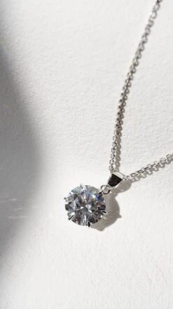 Fiona Six Prongs Pendant White Gold -Lustre Jewelry Shop Fiona Six Prongs Pendant White Gold O8SLK