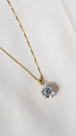 Fiona Six Prongs Pendant Yellow Gold -Lustre Jewelry Shop Fiona Six Prongs Pendant Yellow Gold LKIUUD