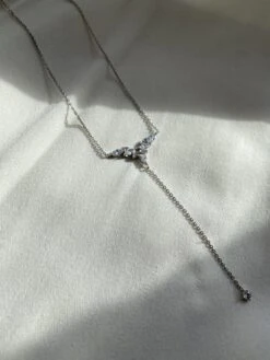 Fleur Necklace 9K White Gold 8 Fleur Necklace 9K White Gold -Lustre Jewelry Shop FleurNecklace Still1