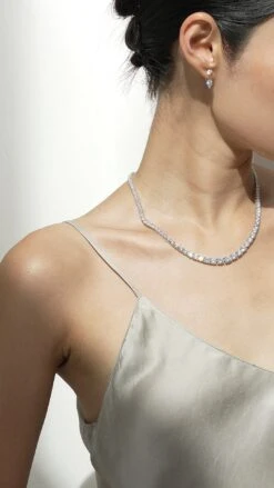 Front Row Ear Jacket White Gold Plated -Lustre Jewelry Shop Front Row Ear Jacket Silver X9X9Z