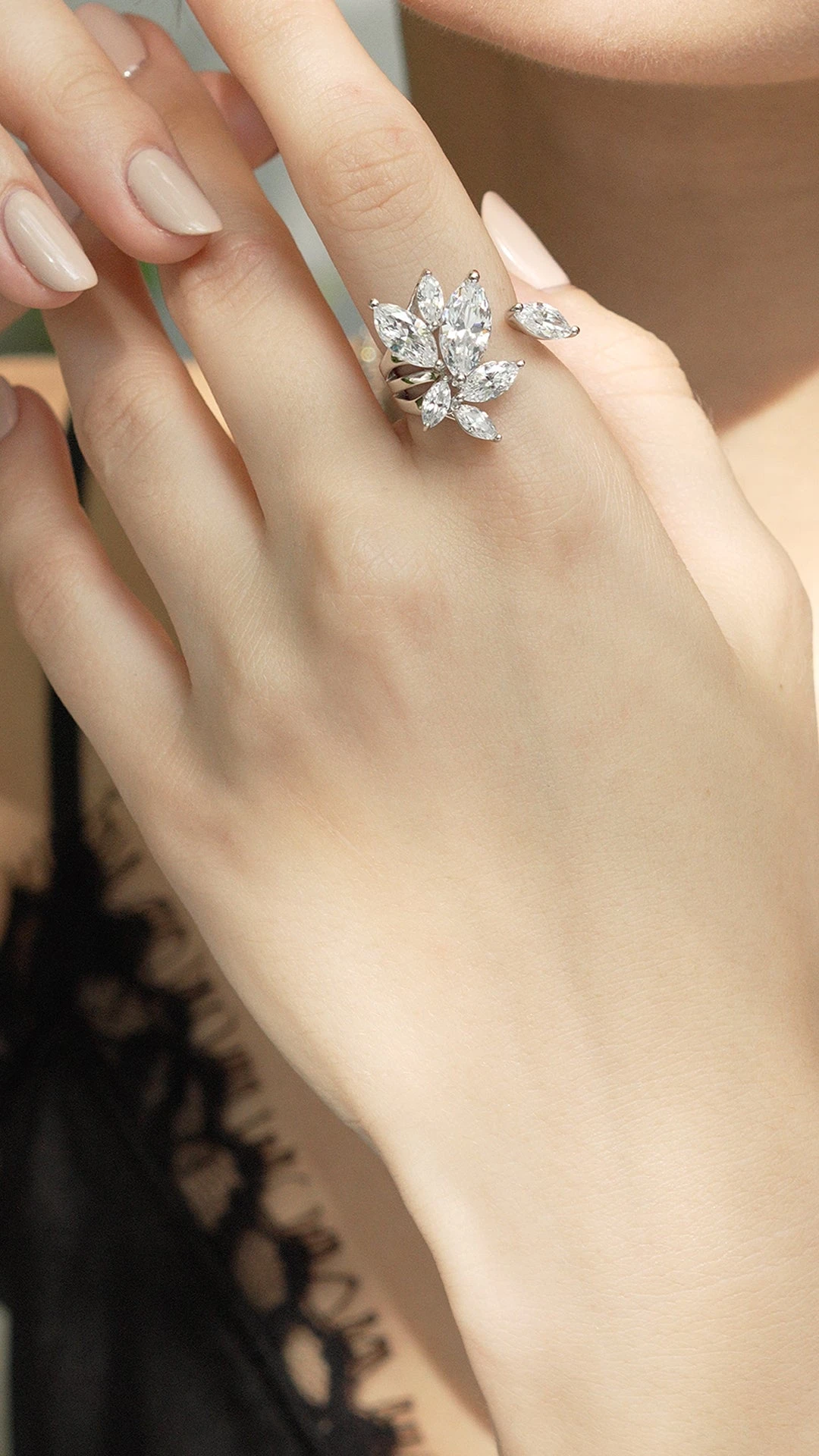 Frozy Open Ring White Gold Plated 7 Frozy Open Ring White Gold Plated - Image 5