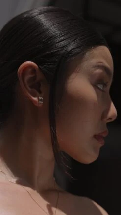 Fulton Studs Yellow Gold -Lustre Jewelry Shop FultonEmeraldDoubleProngStudsYellowGold2722