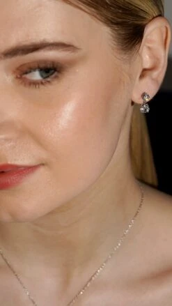 Gia Double Round Drop Earrings -Lustre Jewelry Shop GIA DOUBLE ROUND DROP EARRINGS OIDS90