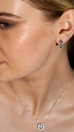 Gia Double Round Drop Earrings -Lustre Jewelry Shop GIADOUBLEROUNDDROPEARRINGSDKJD