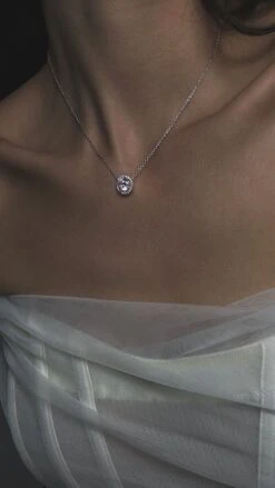 Gwen Necklace White Gold Plated -Lustre Jewelry Shop GWEN NECKLACE SILVER 98d89ds