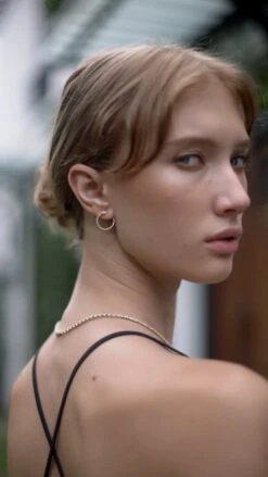 Gaea Hoops 18K Gold Vermeil -Lustre Jewelry Shop GaeaHoopsYG3