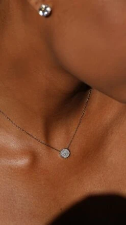 Gala Pendant Necklace White Gold Plated -Lustre Jewelry Shop Gala Pendant Necklace White Gold Plated JJDUUSS