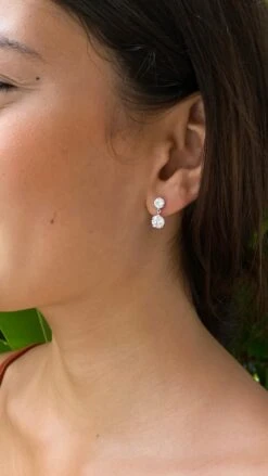 Gia Double Round Drop Earrings -Lustre Jewelry Shop GiaDrops small 2