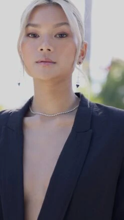 Gina Sapphire Drop Earrings White Gold Plated -Lustre Jewelry Shop Gina Sapphire Drop Earrings 8D98DS