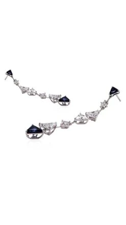 Gina Sapphire Drop Earrings White Gold Plated -Lustre Jewelry Shop Gina Sapphire Drop Earrings IOD98S99S