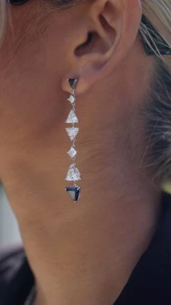 Gina Sapphire Drop Earrings White Gold Plated -Lustre Jewelry Shop Gina Sapphire Drop Earrings IOOI9S9S