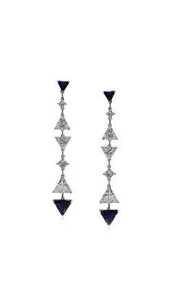 Gina Sapphire Drop Earrings White Gold Plated -Lustre Jewelry Shop Gina Sapphire Drop Earrings UIUD88SS