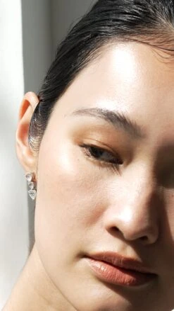 Gramercy Tri Heart Drop Earrings White Gold Plated -Lustre Jewelry Shop Gramercy Tri Heart Drop Earrings 9dd9sa