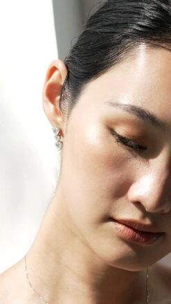 Gramercy Tri Heart Drop Earrings White Gold Plated -Lustre Jewelry Shop Gramercy Tri Heart Drop Earrings didi88s