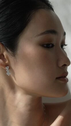 Gramercy Tri Heart Drop Earrings White Gold Plated -Lustre Jewelry Shop Gramercy Tri Heart Drop Earrings dj7d7d7s