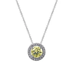Gwen Light Yellow Necklace White Gold Plated -Lustre Jewelry Shop Gwen